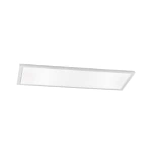Lugano 24 in. 50 -Watt Modern White Integrated LED Flush Mount with Frosted White Acrylic Shade