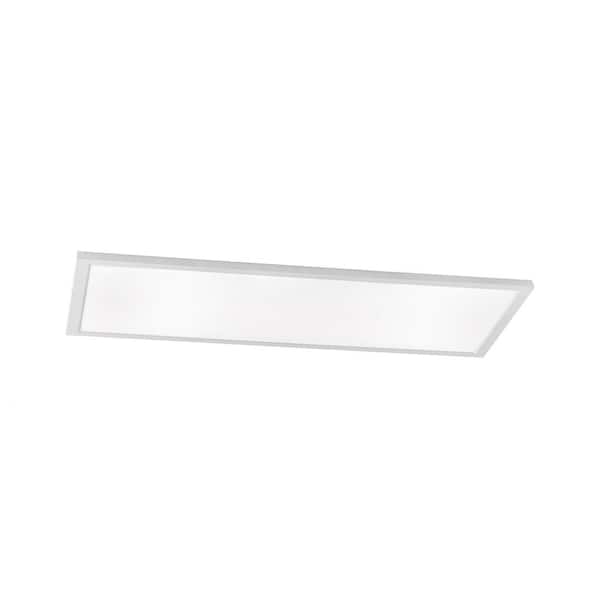 AFX Lugano 24 in. 50 -Watt Modern White Integrated LED Flush Mount with Frosted White Acrylic Shade