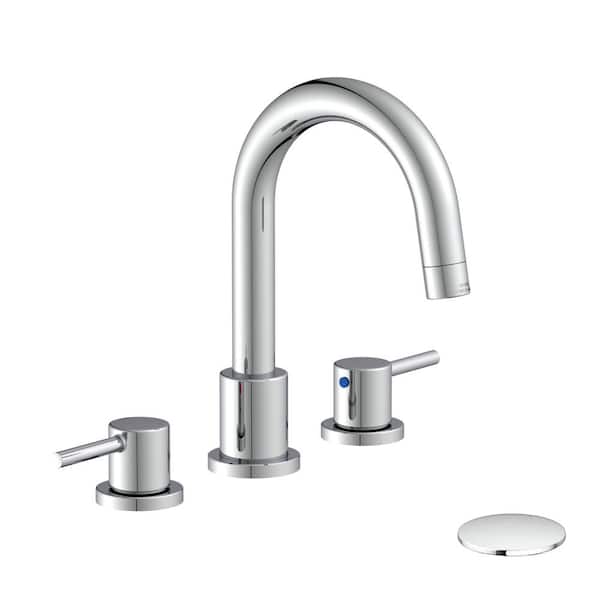 Glacier Bay Cartway 8 in. Widespread 2-Handle Bathroom Faucet in Chrome