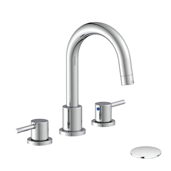 PRIVATE BRAND UNBRANDED Cartway 8 in. Widespread 2-Handle Bathroom Faucet in Chrome