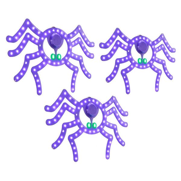 Home Accents Holiday 3Pack 10 in. Twinkling LED Spiders 24LE11007