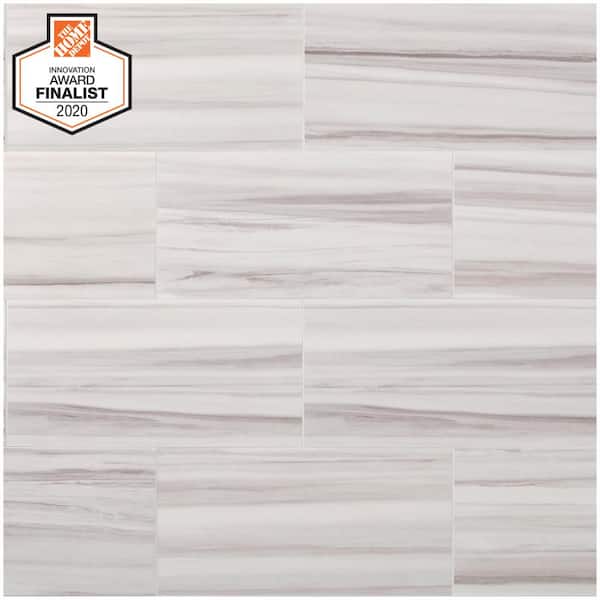 Daltile QuicTile 12 in. x 24 in. Horizon Marble Lappato Color Body Porcelain Locking Floor Tile 1.92 sq. ft. piece QC061224CLKHD1L The Home Depot
