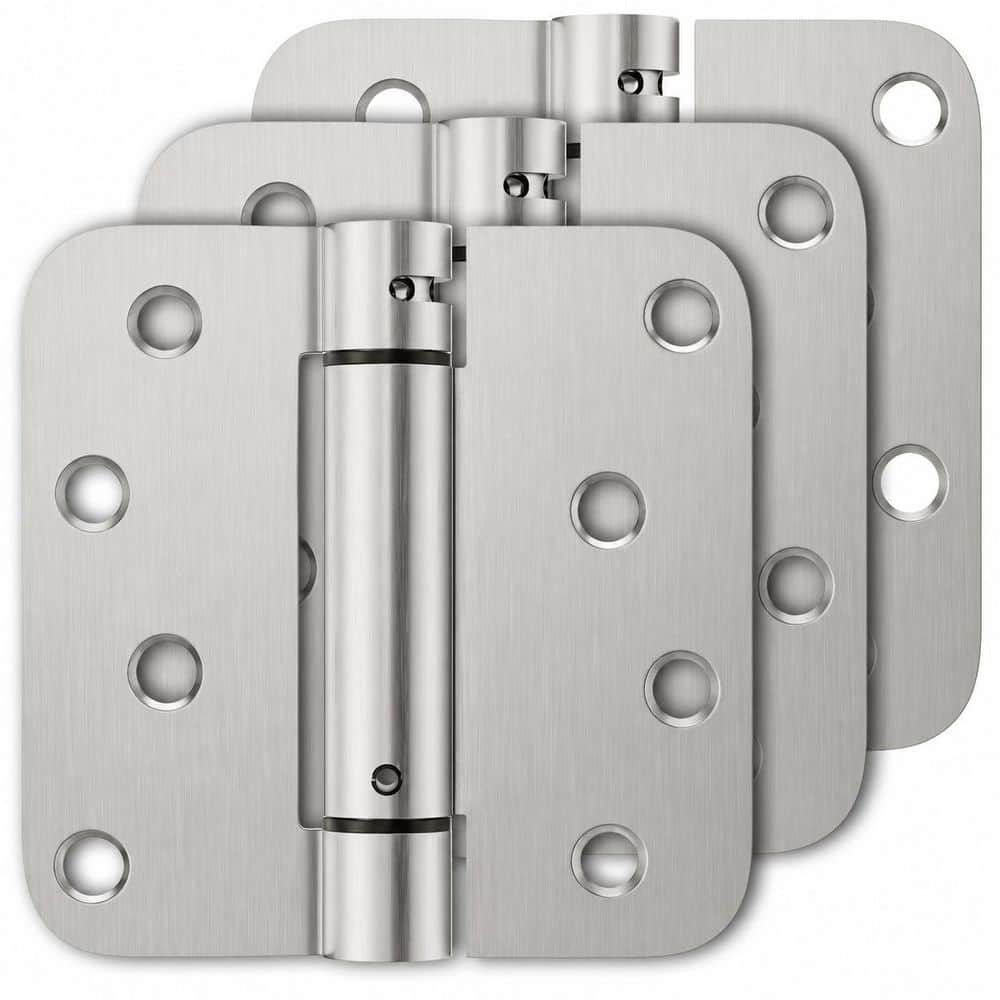 4 in Self-Closing Spring Door Hinges, 3-Pack, Brushed Nickel, 5/8 in Radius Corners, UL Listed price history on PriceWatchPro