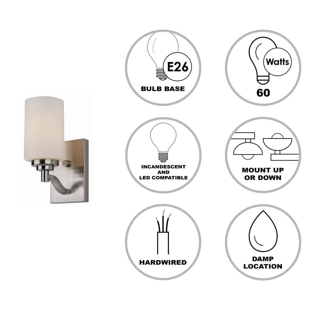 Nickel Dimmable 9" Direct Wired Electric Sconce