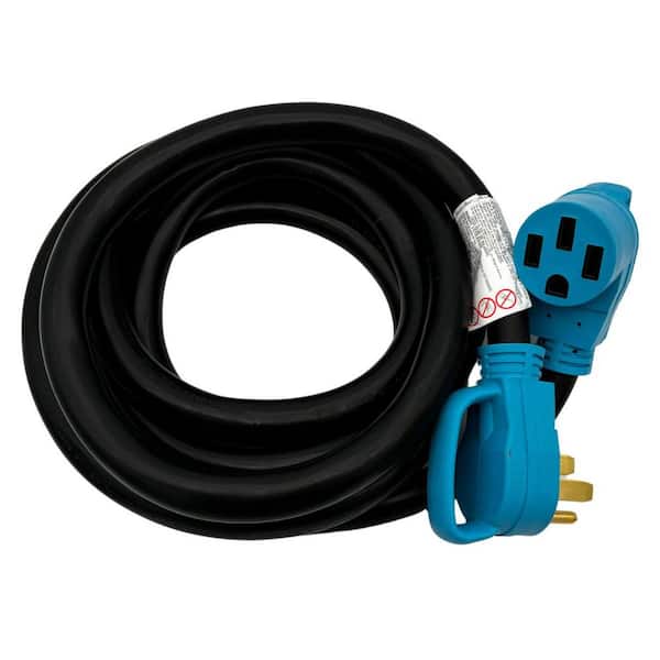 Connecticut Electric 15 ft. 6/3+8/1 STW 50 Amp 14-50P/14-50R RV Power Extension Cord with Push Grip Handles