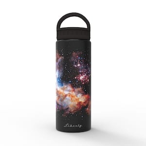 20 oz. Nebula Panther Black Insulated Stainless Steel Water Bottle with D-Ring Lid