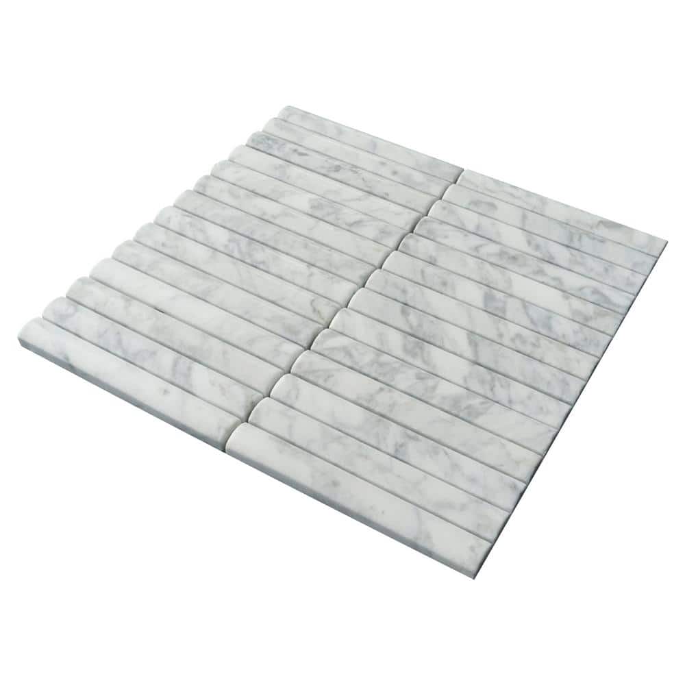 White Marble Linear Mosaic Tile for Wall and Floor