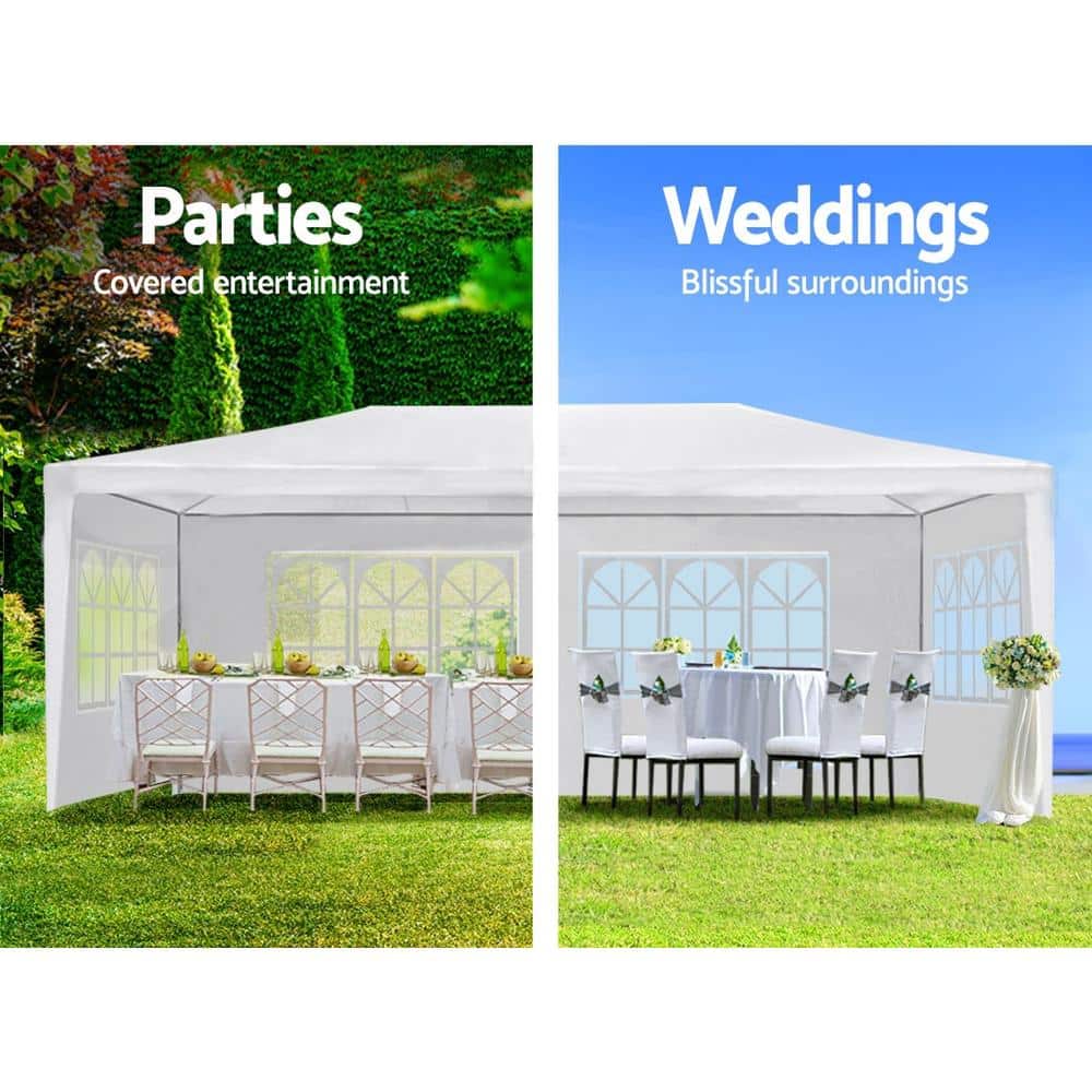 White 10'x30' Waterproof Outdoor Event Canopy Tent with Sidewalls