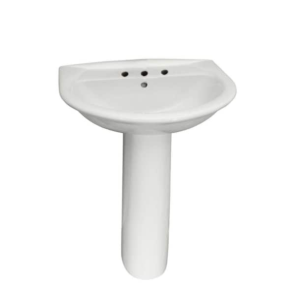 Karla 550 Pedestal Combo Bathroom Sink in White