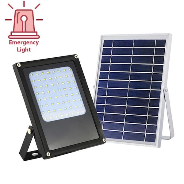 eLEDing Solar Powered 6-Watt Black Outdoor Integrated LED Landscape Flood Light with Bright Selectable for Safety and Decoration