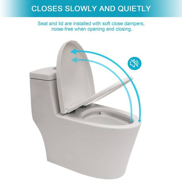 Simply Living One-Piece 1.2 GPF Dual Flush Siphon Jet Elongated Toilet in  White (14 in W x 31 in H) TLT4006 - The Home Depot