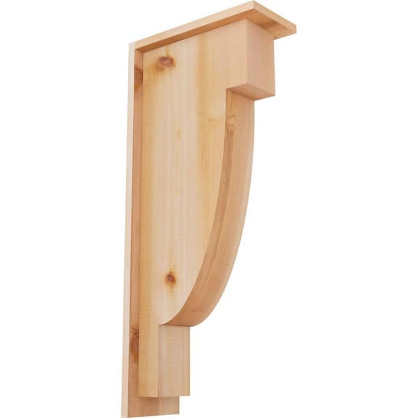 Ekena Millwork 5-1/2 in. x 12 in. x 28 in. Western Red Cedar Alpine Smooth Corbel with Backplate