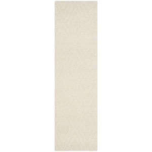 Natura Ivory 2 ft. x 12 ft. Solid Diamonds Runner Rug