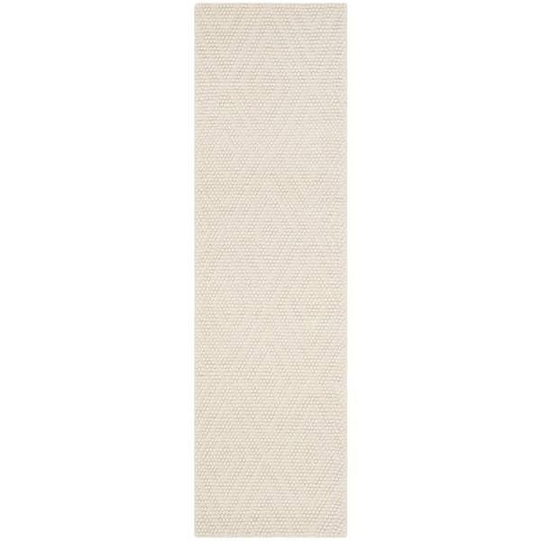 Natura Ivory 2 ft. x 14 ft. Solid Diamonds Runner Rug