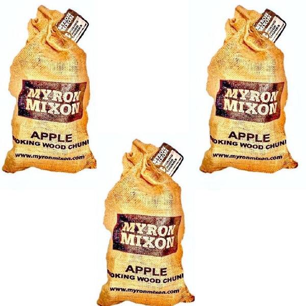 Myron Mixon 8 lb. Apple Flavor BBQ Wood Chunks (3-Pack)