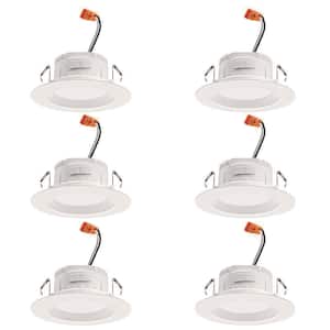 Contractor Select RetroBasics 4 in. Selectable CCT Integrated LED Retrofit White Recessed Light Trim (6-Pack)