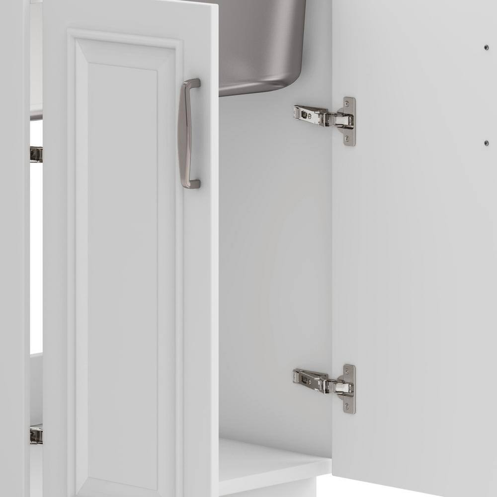Darwin White 24 Inch Laundry Cabinet with Stainless Steel Sink