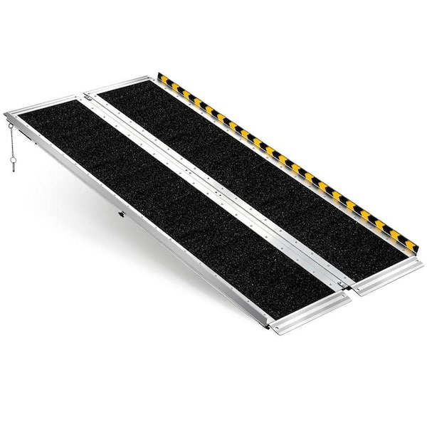 Portable Wheelchair Ramp, 5 ft., Non-Slip Aluminum Folding Handicap Ramp for Wheelchair, 800 lbs. Door Threshold Ramps