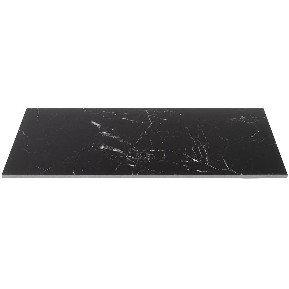 Grace Black Polished Porcelain Marble Look Tile 12" x 24"