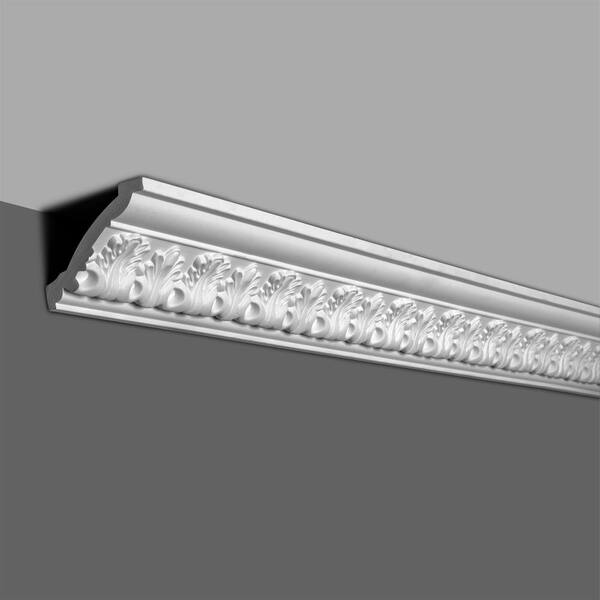 American Pro Decor 3-1/8 in. x 3-5/8 in. x 94-1/2 in. Acanthus Polyurethane Crown Moulding Pro Pack 39 LF (5-Pack)