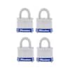 Master Lock Outdoor Padlock with Key, 1-9/16 in. Wide, 4 Pack