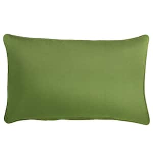 Sunbrella Cilantro Green Rectangular Outdoor Corded Lumbar Pillow