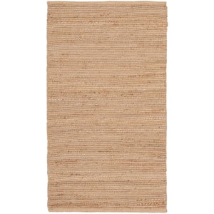 Natural Jute Natural 3 ft. x 5 ft. Solid Contemporary Kitchen Area Rug