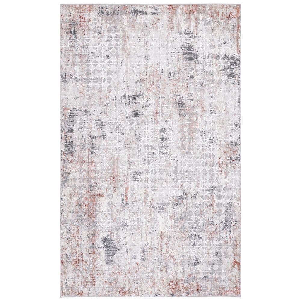 Vogue 5 ft. x 8 ft. Rust/Gray Distressed Tile Area Rug price history on PriceWatchPro