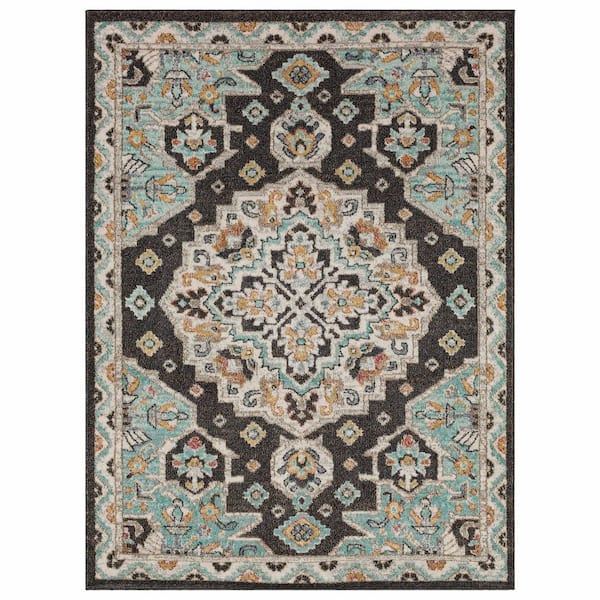 Laughton Black 5 ft. 3 in. x 8 ft. Area Rug