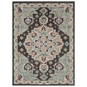 Laughton Black 7 ft. 10 in. x 10 ft. Area Rug