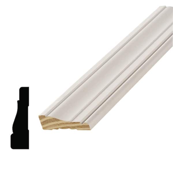 Alexandria Moulding WM 376 11/16 in. D x 2-1/4 in. W x 84 in. L Primed Finger-Joint Pine Wood Casing Set (3-Pack)