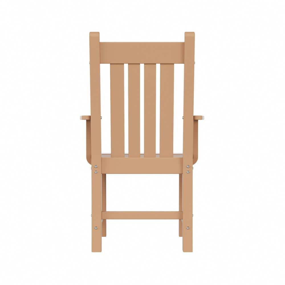 Teak Outdoor Patio Dining Armchair with Contoured Back