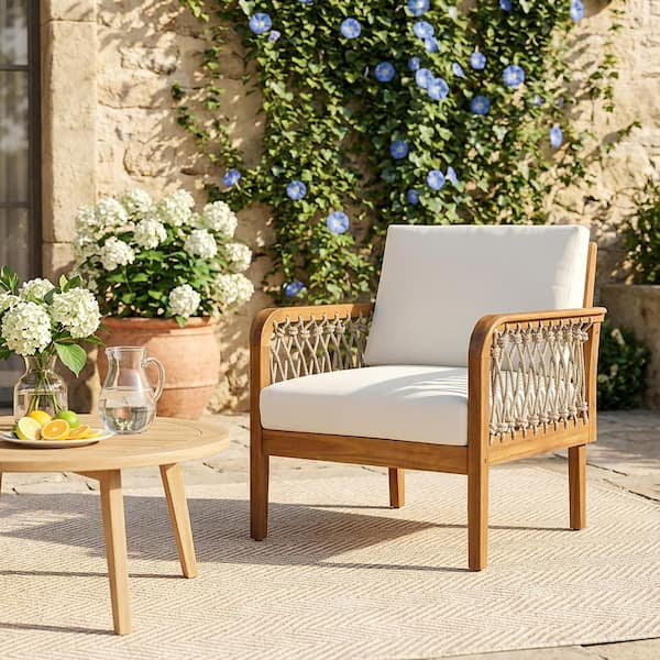 CHRISTOPHER KNIGHT HOME Lolita Oatmeal, Teak Acacia Wood Rope