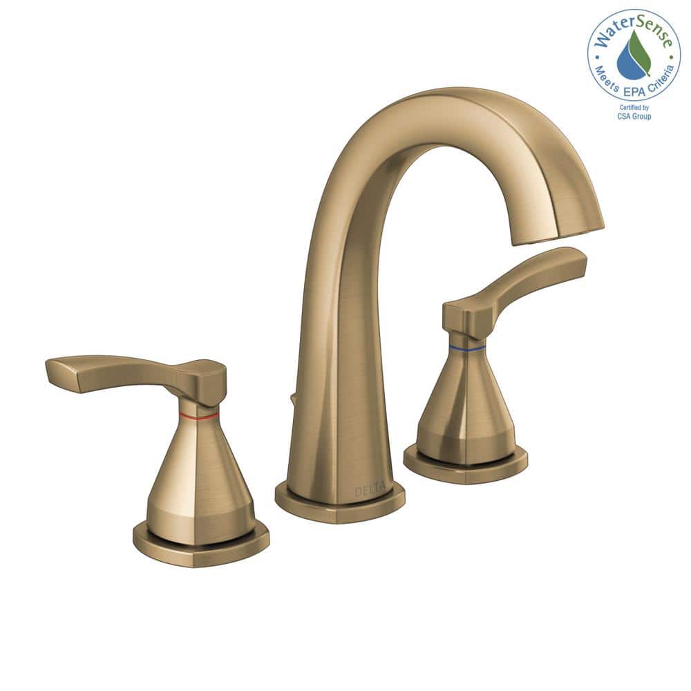 Elegant Champagne Bronze Widespread Bathroom Faucet with Diamond Seal Technology