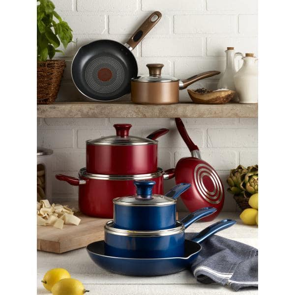 Blue 14-Piece Non-Stick Aluminum Cookware Set