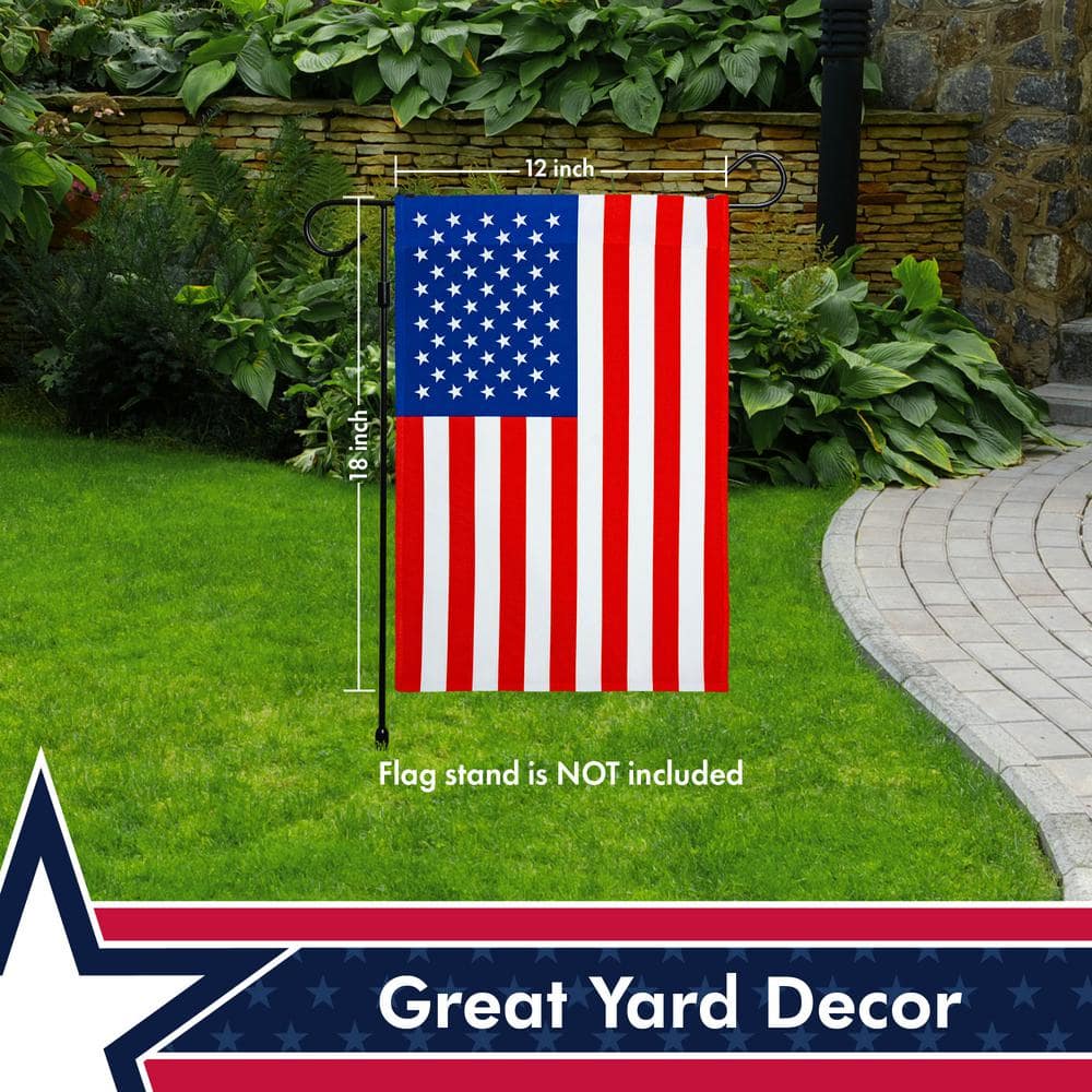 Patriotic Red White and Blue Polyester Garden Flag