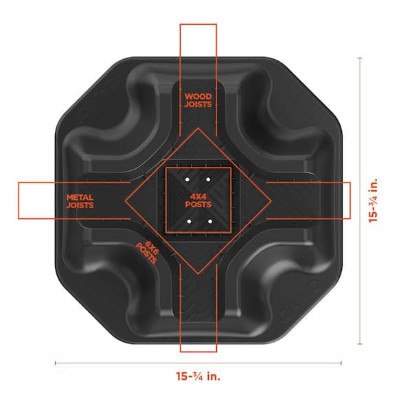 CAMO 15.75 in. x 15.75 in. 3.5 in. Block Heavy-Duty Polyolefin Deck Block  0420001 - The Home Depot