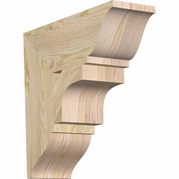 Ekena Millwork 6 in. x 18 in. x 18 in. Douglas Fir Westlake Traditional Rough Sawn Bracket