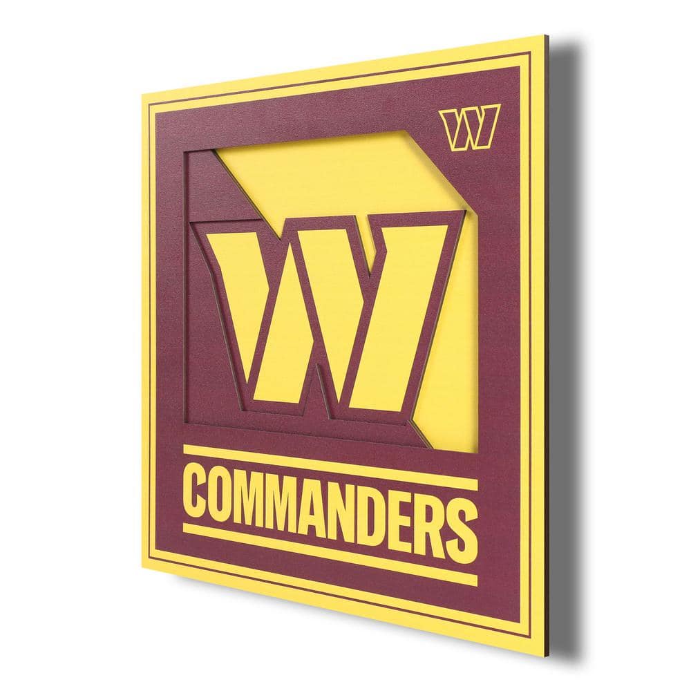 YouTheFan NFL Washington Commanders 3D Logo Series Wall Art - 12x12