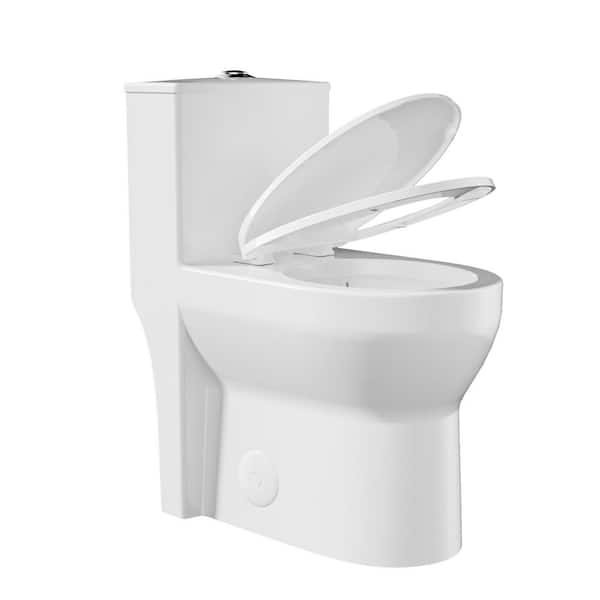 ZXDDMS Rough in 12 in. 1-Piece Toilet 1.1/1.6 GPF Powerful Dual