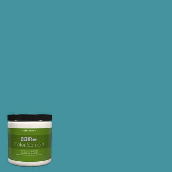 BEHR PREMIUM PLUS 8 oz. 520D6 Lagoon SemiGloss Interior/Exterior