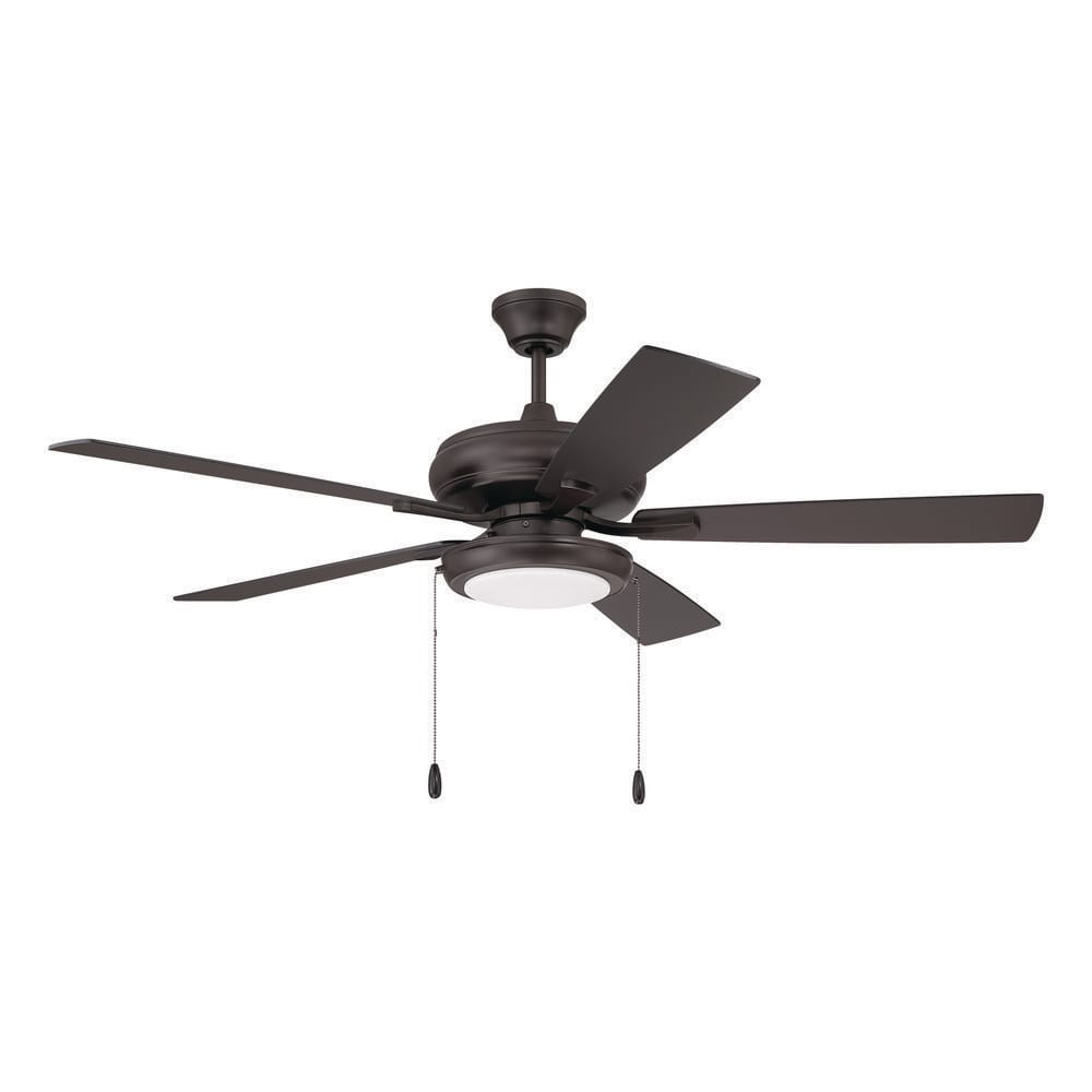 52 in. Classic Bronze Finish Classic Bronze/Walnut Blades Angled Mount Standard Ceiling Fan w/ Integrated LED Included price history on PriceWatchPro