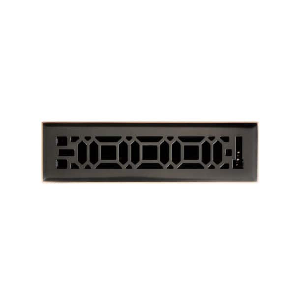 Hampton Bay Oriental 2 in. x 12 in. Steel Floor Register in Oil Rubbed Bronze