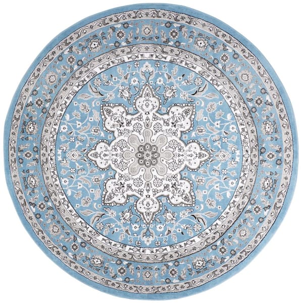  Tremont Lane Persia Blue/Grey 8 ft. Round Oriental Area Rug