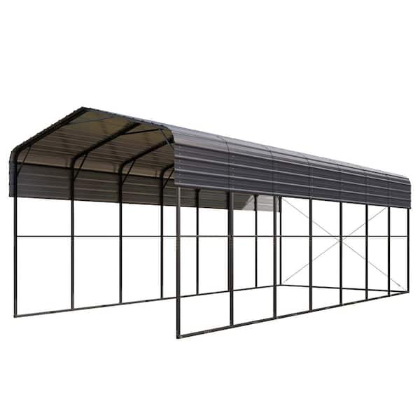 14 ft. x 35 ft. Carport Steel RV Car Canopy Shelter in Black