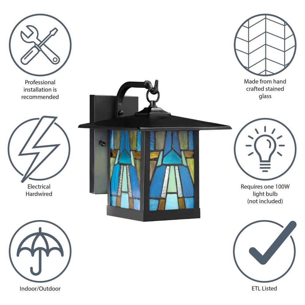 Elegant Bronze Mission-Style Outdoor Wall Lantern Sconce
