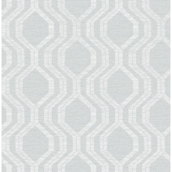 A-Street Prints Burton Pewter Modern Ogee Textured Non-pasted Paper Wallpaper