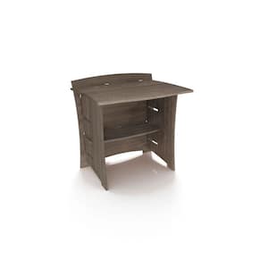 30 in. Desk Extension with Solid Wood in Grey Driftwood Color