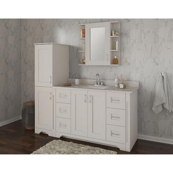 Hawthorne 60 in. W x 21-3/4 in. D Single Bowl Vanity Cabinet in Linen White Hawthorne 60 in. W x 21-3/4 in. D Single Bowl Vanity Cabinet in Linen White