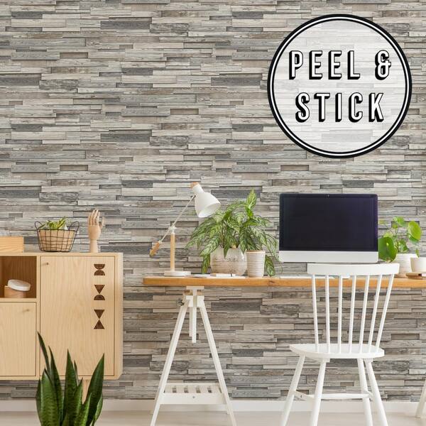 Grey wood Peel and Stick Removable Wallpaper 2308